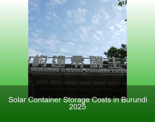 Solar Container Storage Costs in Burundi 2025