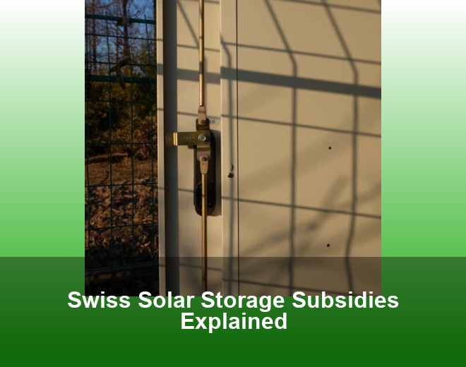Swiss Solar Storage Subsidies Explained