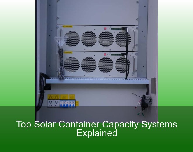 Top Solar Container Capacity Systems Explained